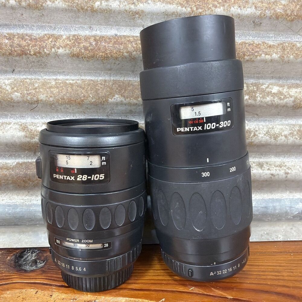 Pentax FA 28-105mm f/4.0-5.6 Power Zoom & FA 100-300 f/4.5-5.6 (Lot of 2)